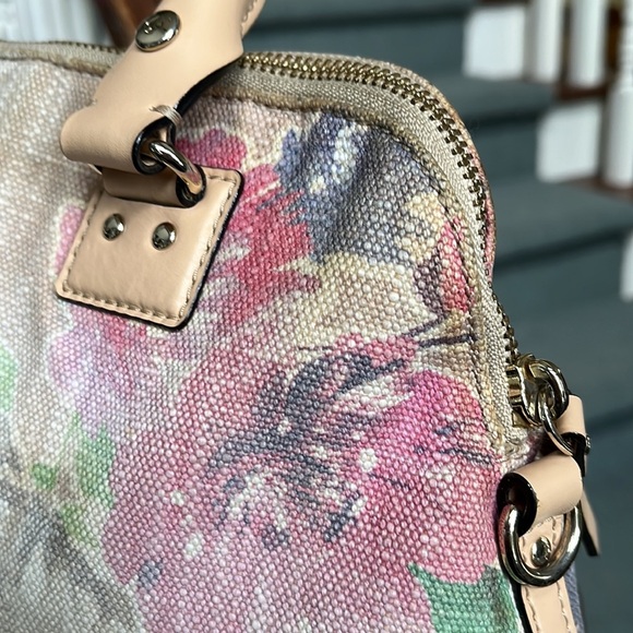 Kate Spade  Satchel  crossbody bag Pastel watercolor floral Canvas/leather trim - Picture 7 of 13